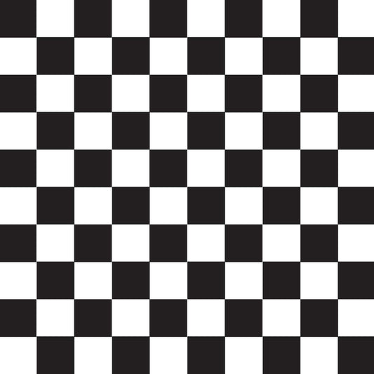 Shindigz Black and White Checkered Plastic Table Cover 54" x 108" Rectangular
