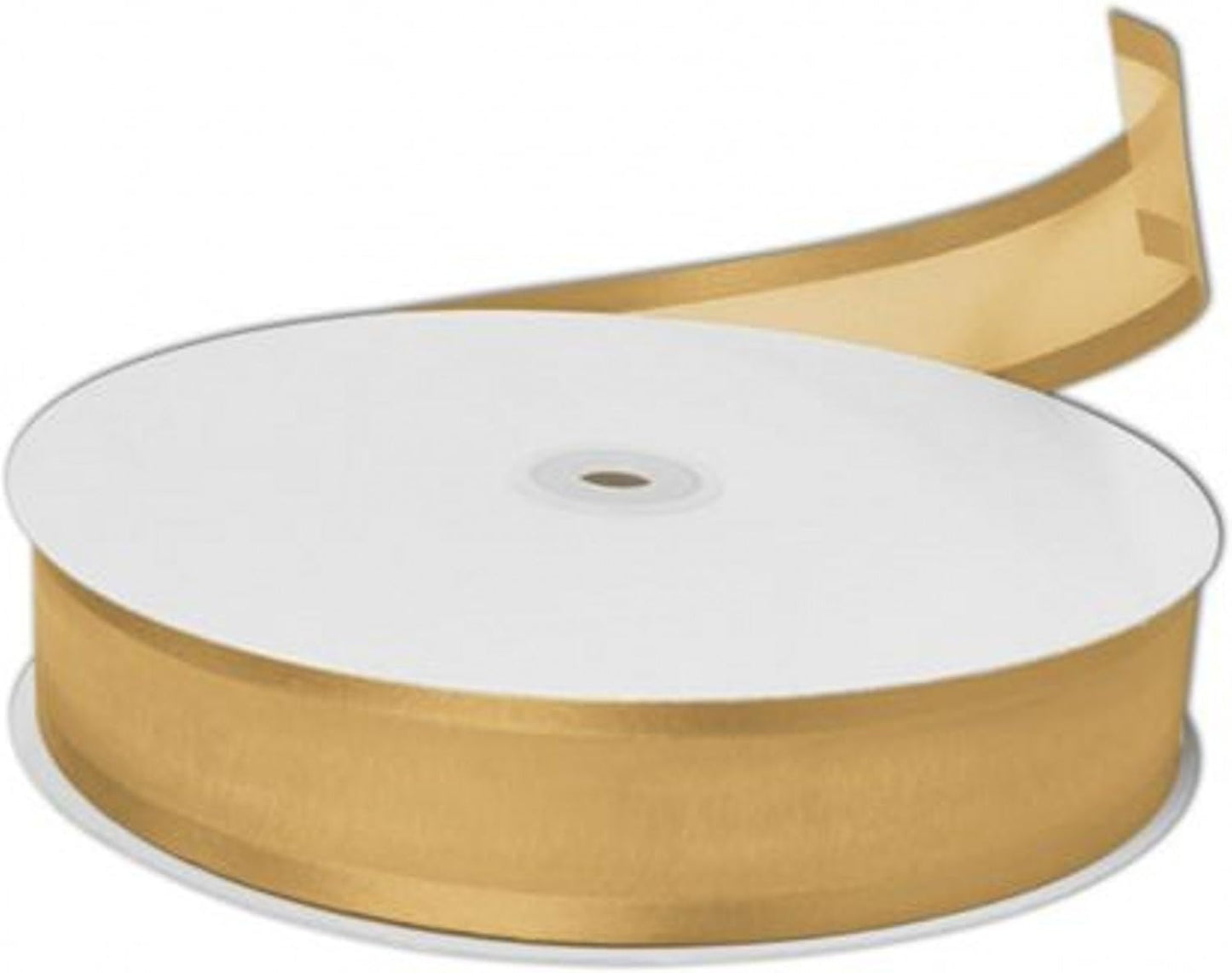 Party Favors Plus Gold Organza Satin Edged Ribbon 25 Yard Bolt