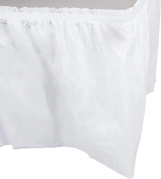 Party Favors Plus White Plastic Table Skirts 29 in x 13 Ft