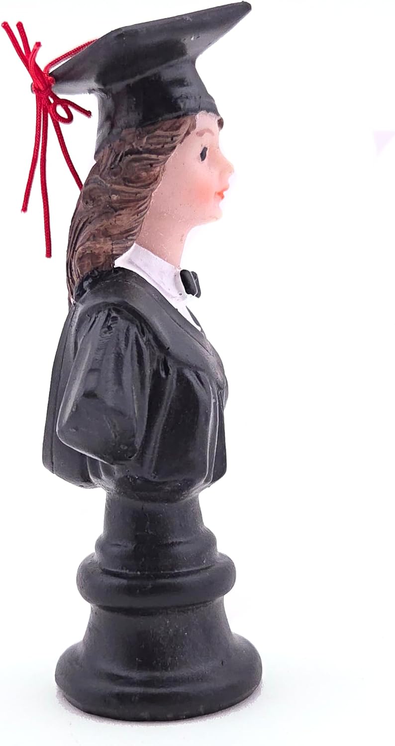 Party Favors Plus Polyresin Graduation Girl Bust Figurine Multicolor 4.75 Inch 2 Count