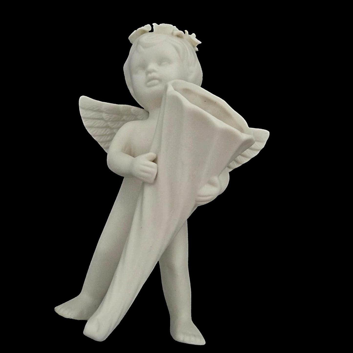 Party Favors Plus Off White Ceramic Angel Figurine with Cornucopia 5.5 Inch