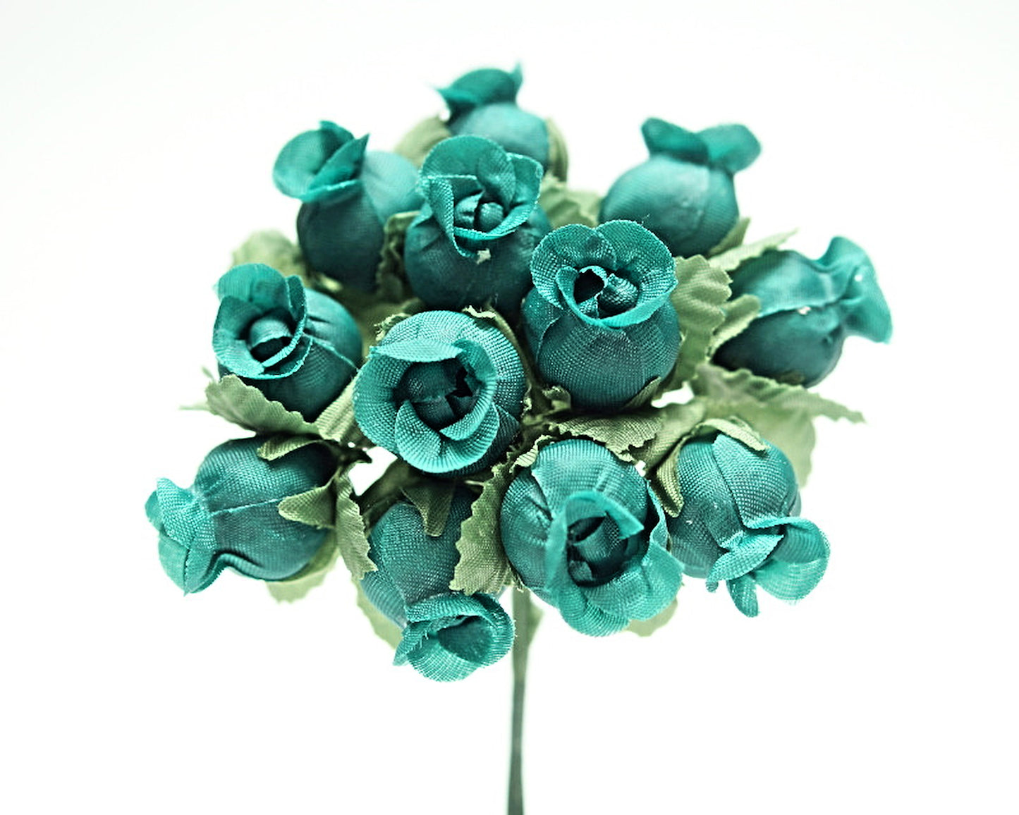 144 Miniature Poly Rose Silk Favor Flower Pick Wedding Shower - Hunter Green