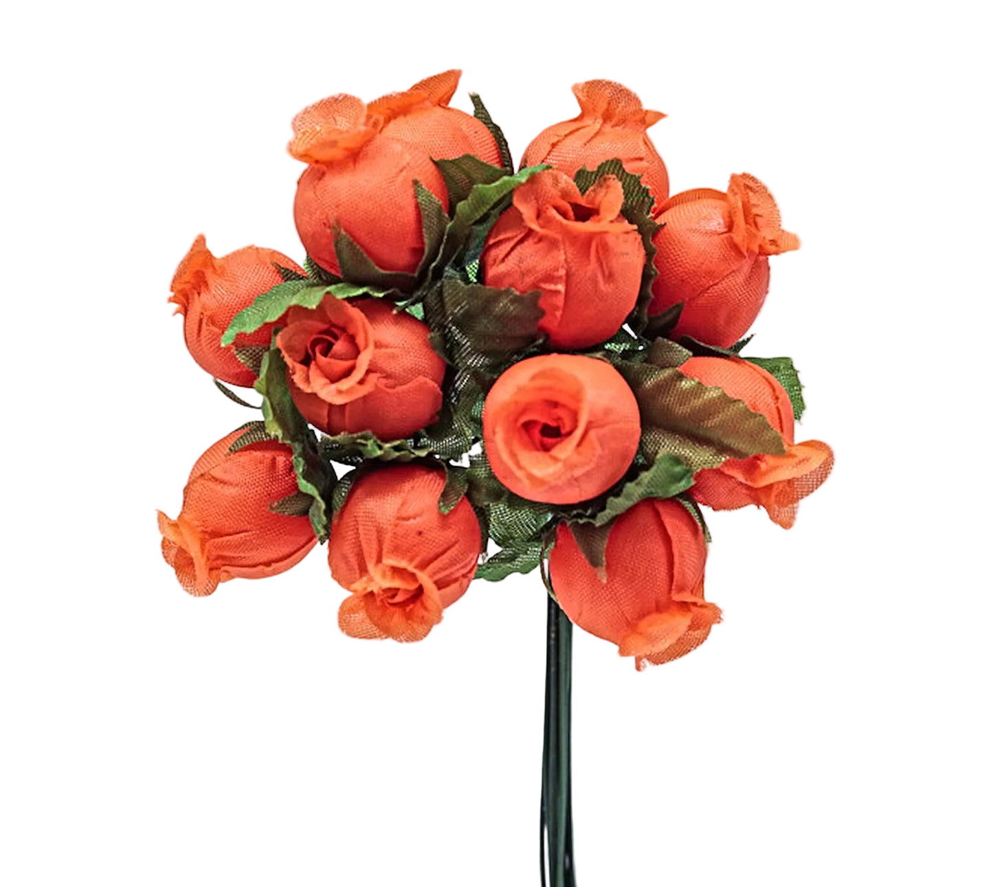 144 Miniature Poly Rose Silk Favor Flower Pick Wedding Shower - Orange