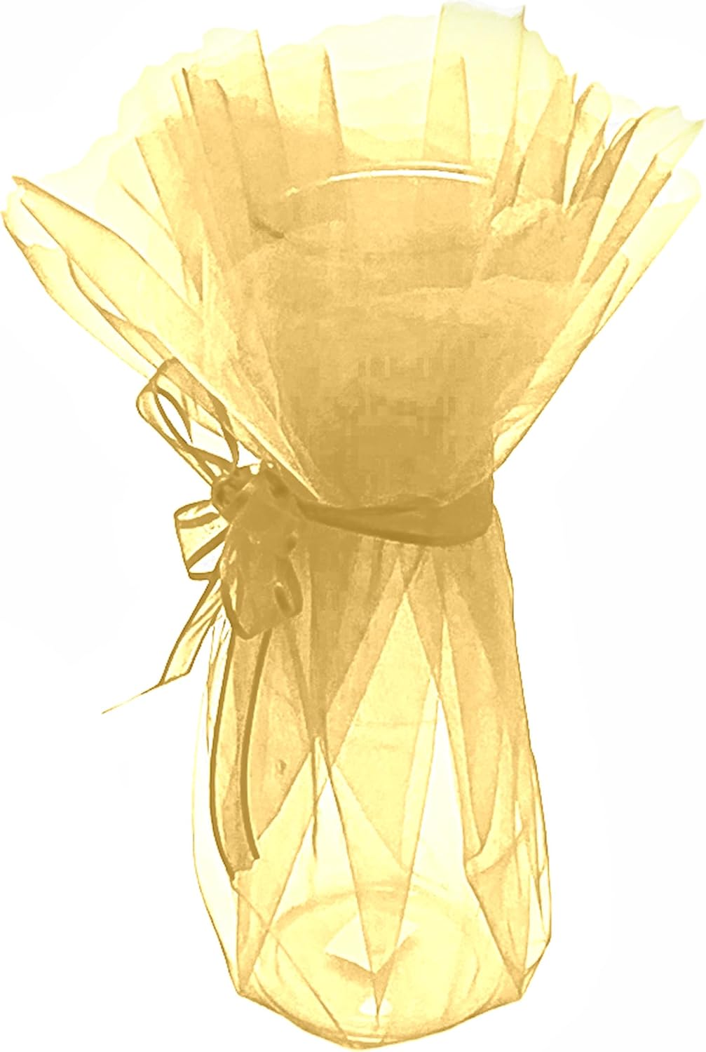 Party Favors Plus Organza Wine Bottle Wrap 28 Inch Scalloped Circle Set of 3 Gold