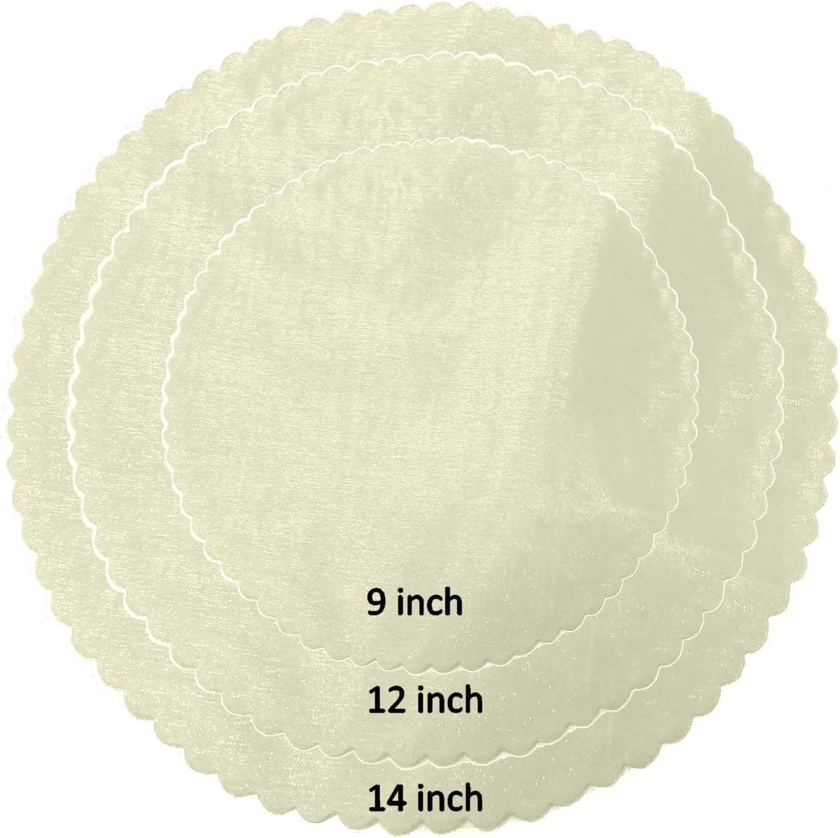 Organza Scalloped Circles, Lightweight Fabric for Crafts and Decorations