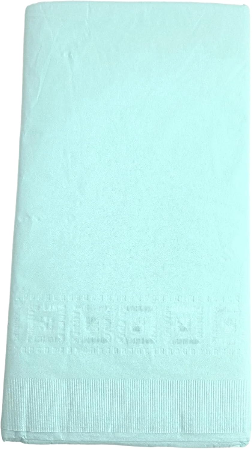 Party Favors Plus Light Blue Disposable Tablecloth 2-Ply Tissue Plastic Lining 54x108 Inch Pack of 2