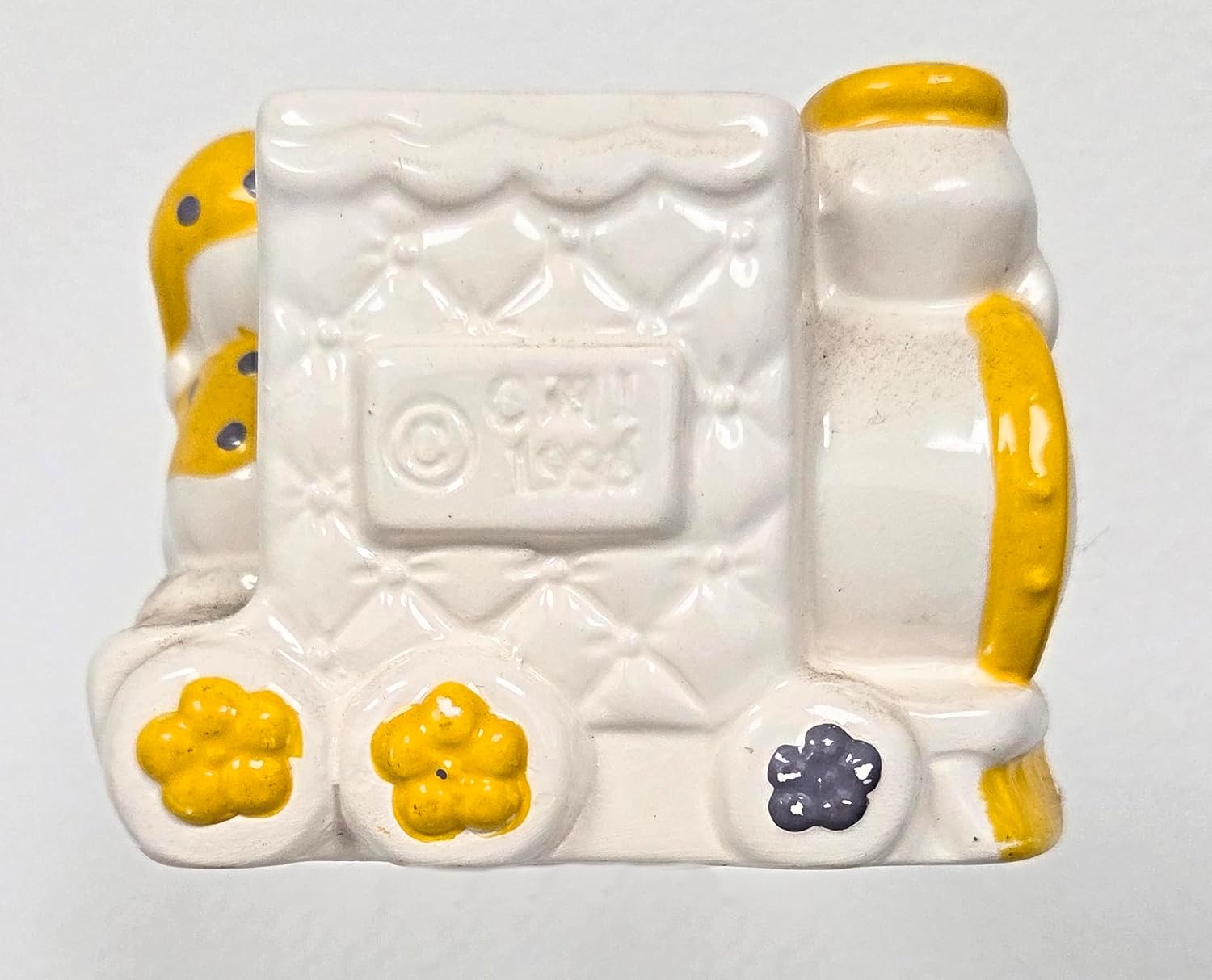Party Favors Plus Ceramic Train Trinket Box Figurine with Bear 3 Piece Set