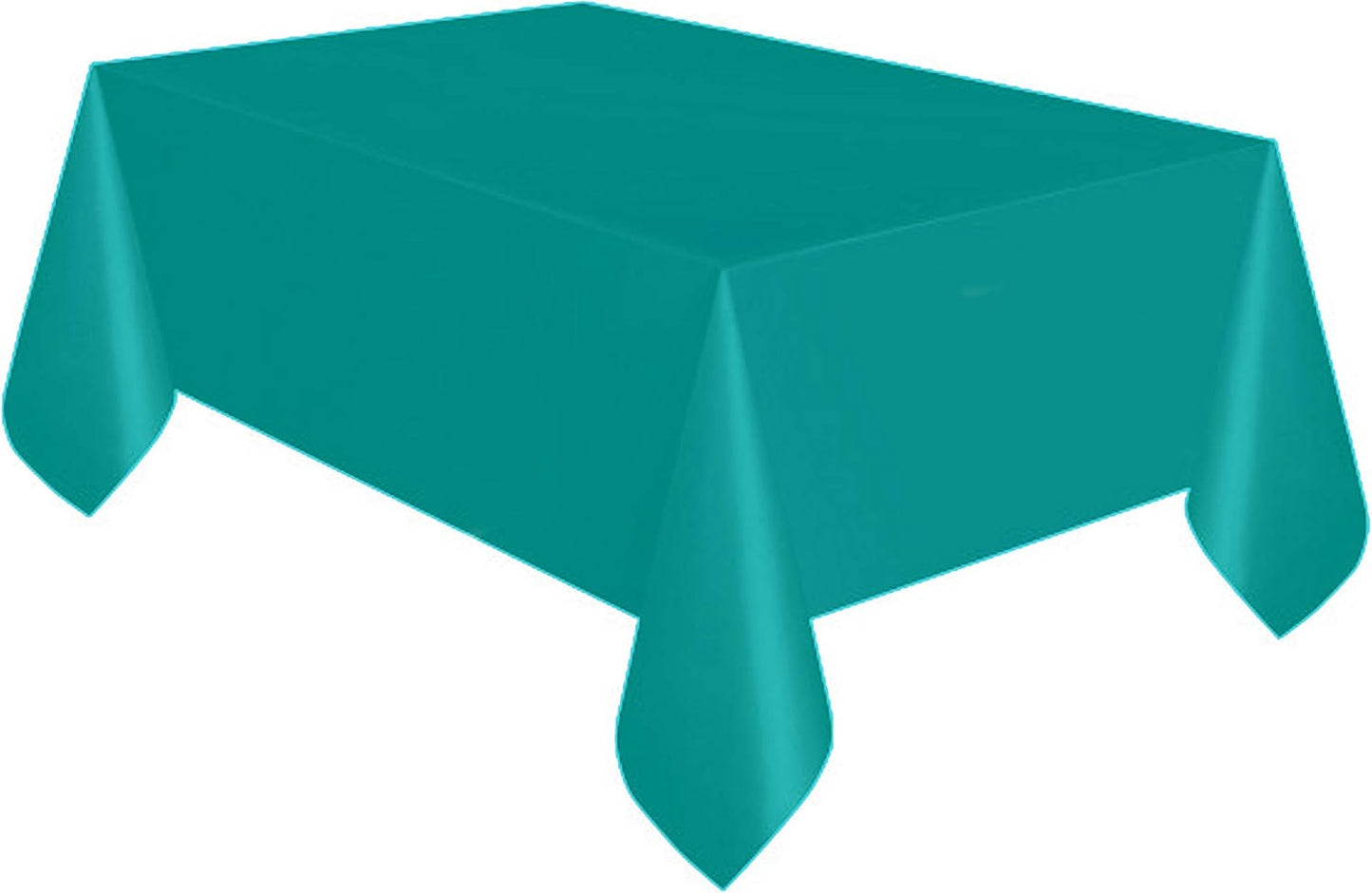 Party Favors Plus Teal Plastic Tablecloth 54x108 Inch with Table Skirt 2 Piece Set