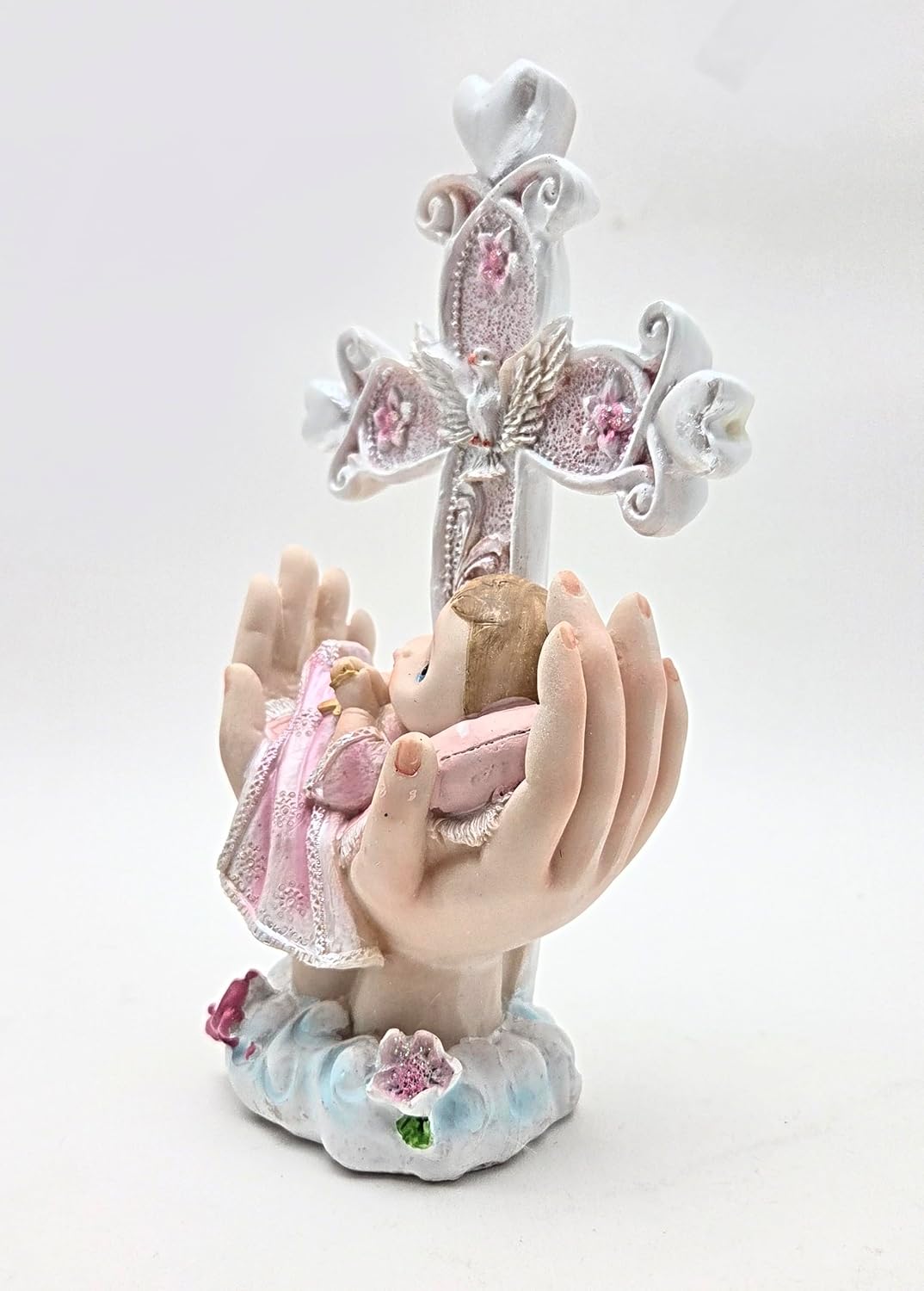 Party Favors Plus Polyresin Baby Girl Figurine Pink 8.5 Inch