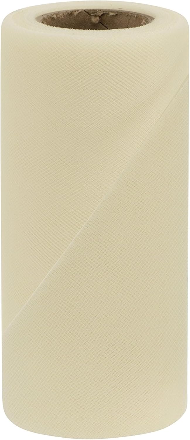 Party Favors Plus Ivory Tulle Fabric Roll 6in X 50yd