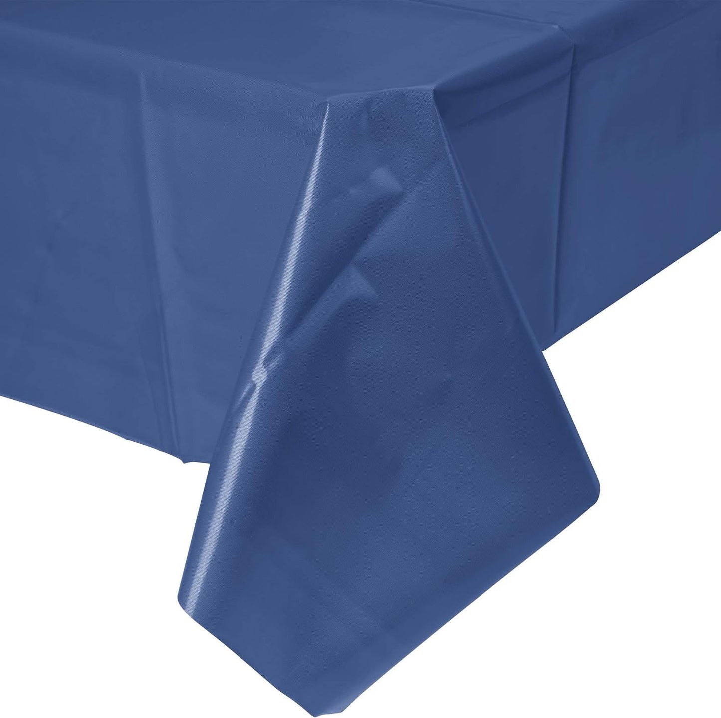 Party Favors Plus Navy Blue Plastic Rectangular Tablecloth With Matching Table Skirt 54x108 Inches 29 Inch Drop 2 Count