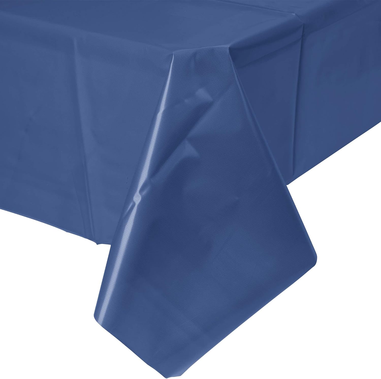 Party Favors Plus Navy Blue Plastic Rectangular Tablecloth With Matching Table Skirt 54x108 Inches 29 Inch Drop 2 Count