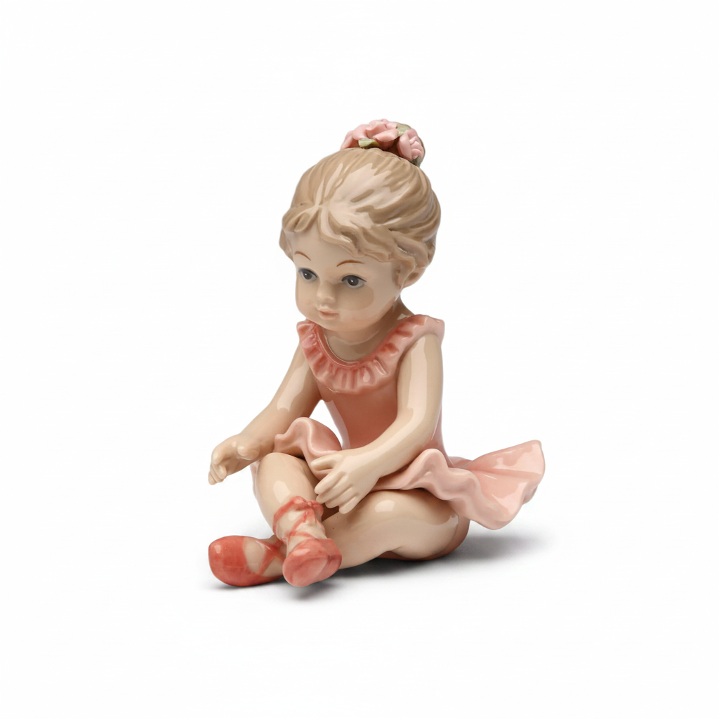 Cosmos Gifts Fine Porcelain Ballerina Ballet Girl Sitting Down Pose Figurine 4" H