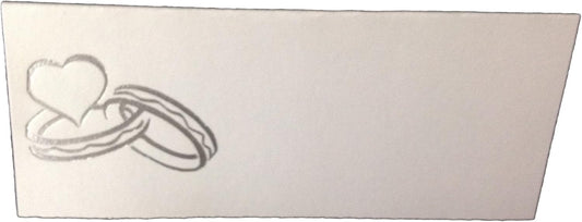 Party Favors Plus Silver Wedding Rings Tent Style White Place Cards 100 Count