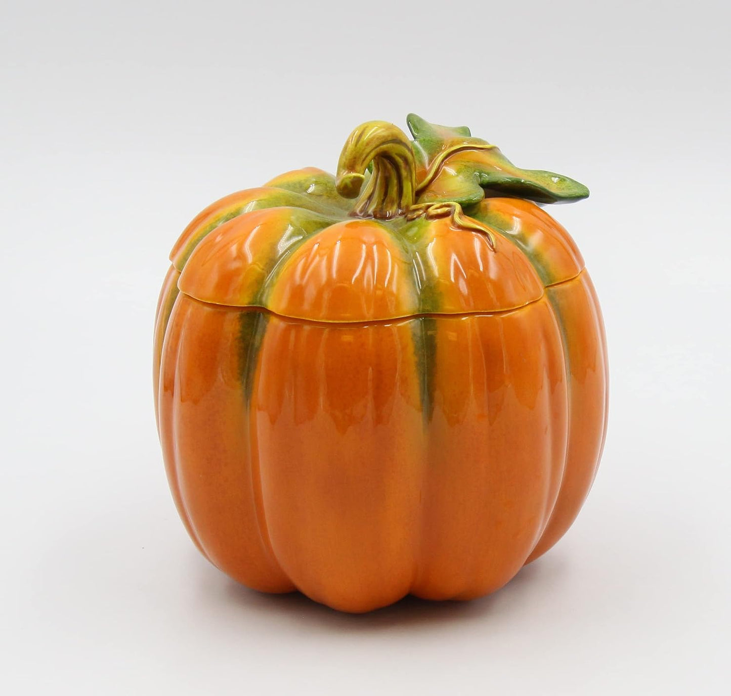 Cosmos Gifts Fine Ceramic Orange Pumpkin Box 6-1/8" H