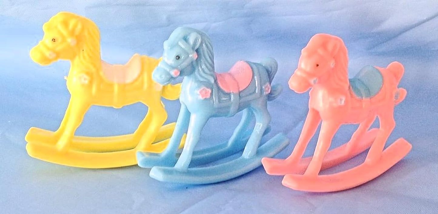 Party Favors Plus Plastic Rocking Horse Baby Shower Favors Blue 12 Count