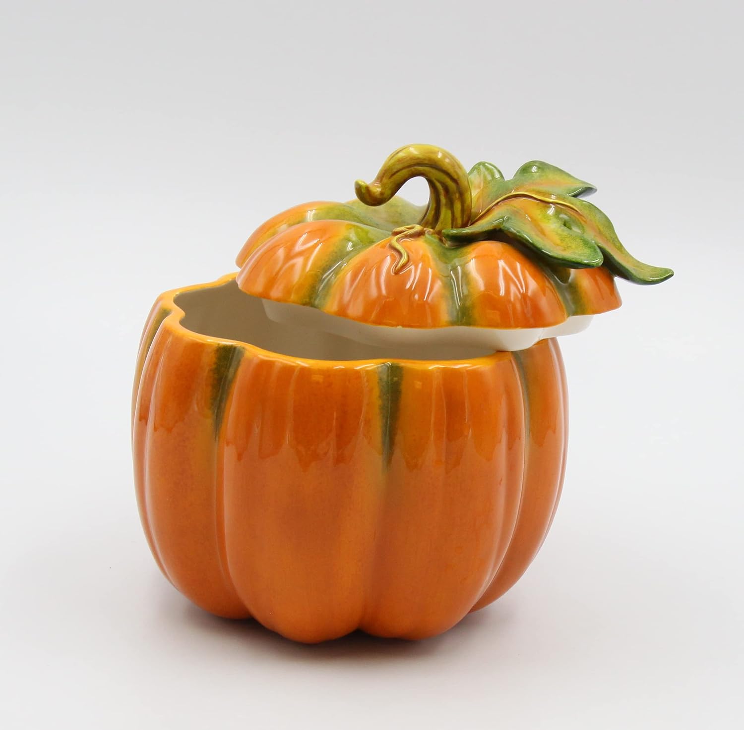 Cosmos Gifts Fine Ceramic Orange Pumpkin Box 6-1/8" H