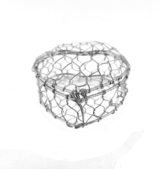 Party Favors Plus Silver Wire Heart Jewelry Box 4x4x2 Inches