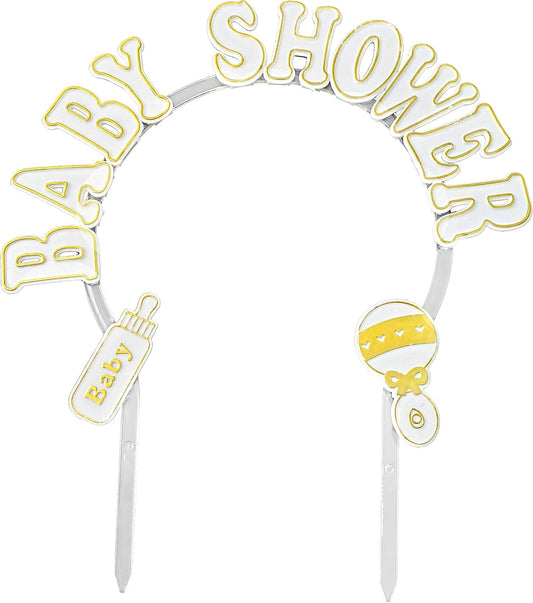 Party Favors Plus White Plastic Arch Cake Decoration 9 Inch Gold Accent