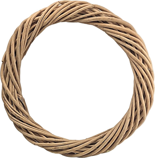 Natural Brown Woven Wicker Wreath Base for DIY Crafts, 1 Piece