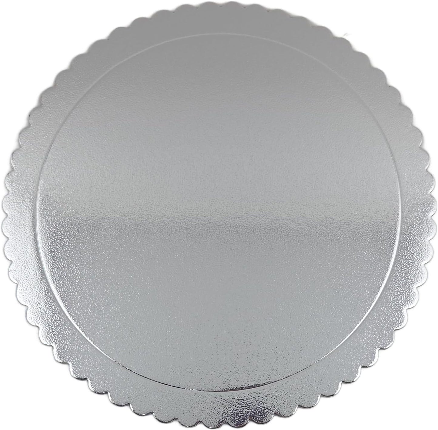 Party Favors Plus Silver Round Cake Boards Scalloped Edge Heavy Duty 12 Inch 10 Count