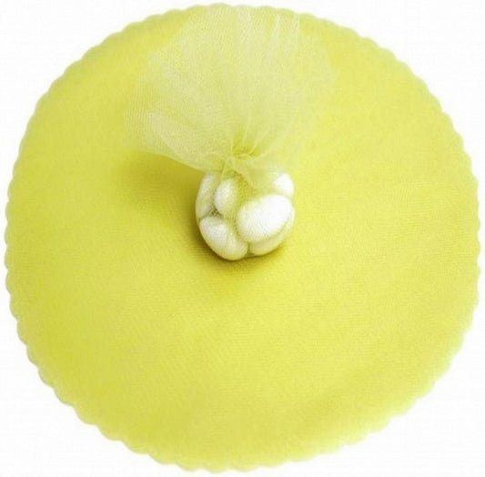 Party Favors Plus Yellow Scalloped Tulle Circles 9 Inch 100 Count