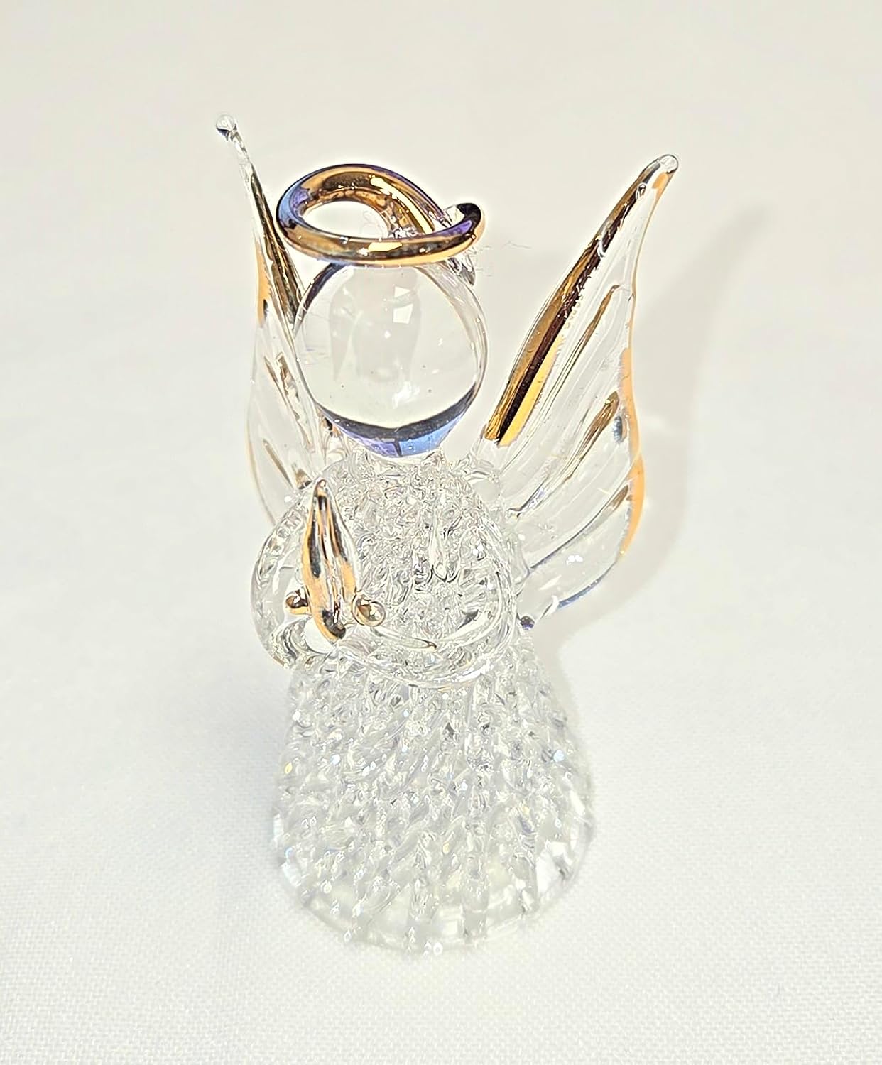 Party Favors Plus Crystal Praying Angel Figurine Gold Accents Clear Resin 2.5 Inch 3 Count