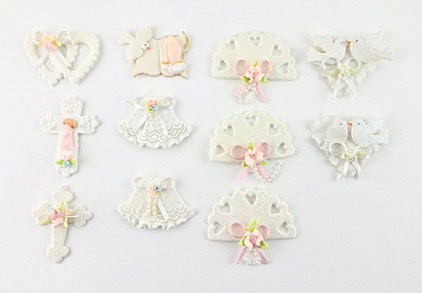 Party Favors Plus Cold Porcelain Mix Capias Figurines White 11 Count
