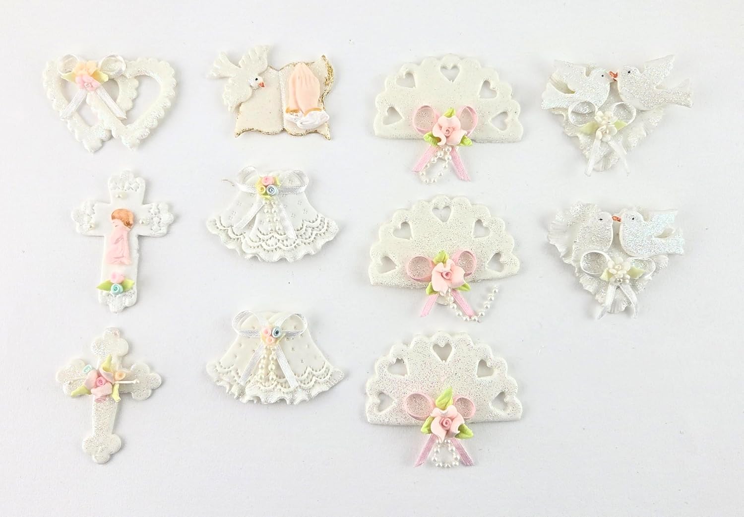 Party Favors Plus Cold Porcelain Mix Capias Figurines White 11 Count