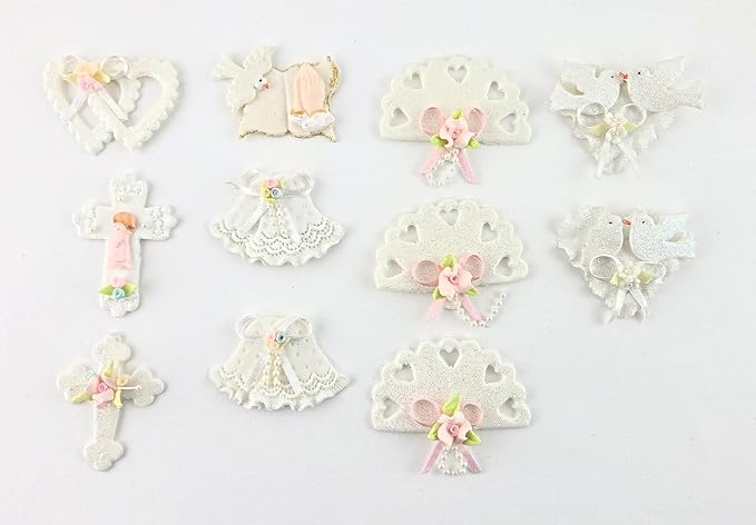 Party Favors Plus Cold Porcelain Mix Capias Figurines White 11 Count