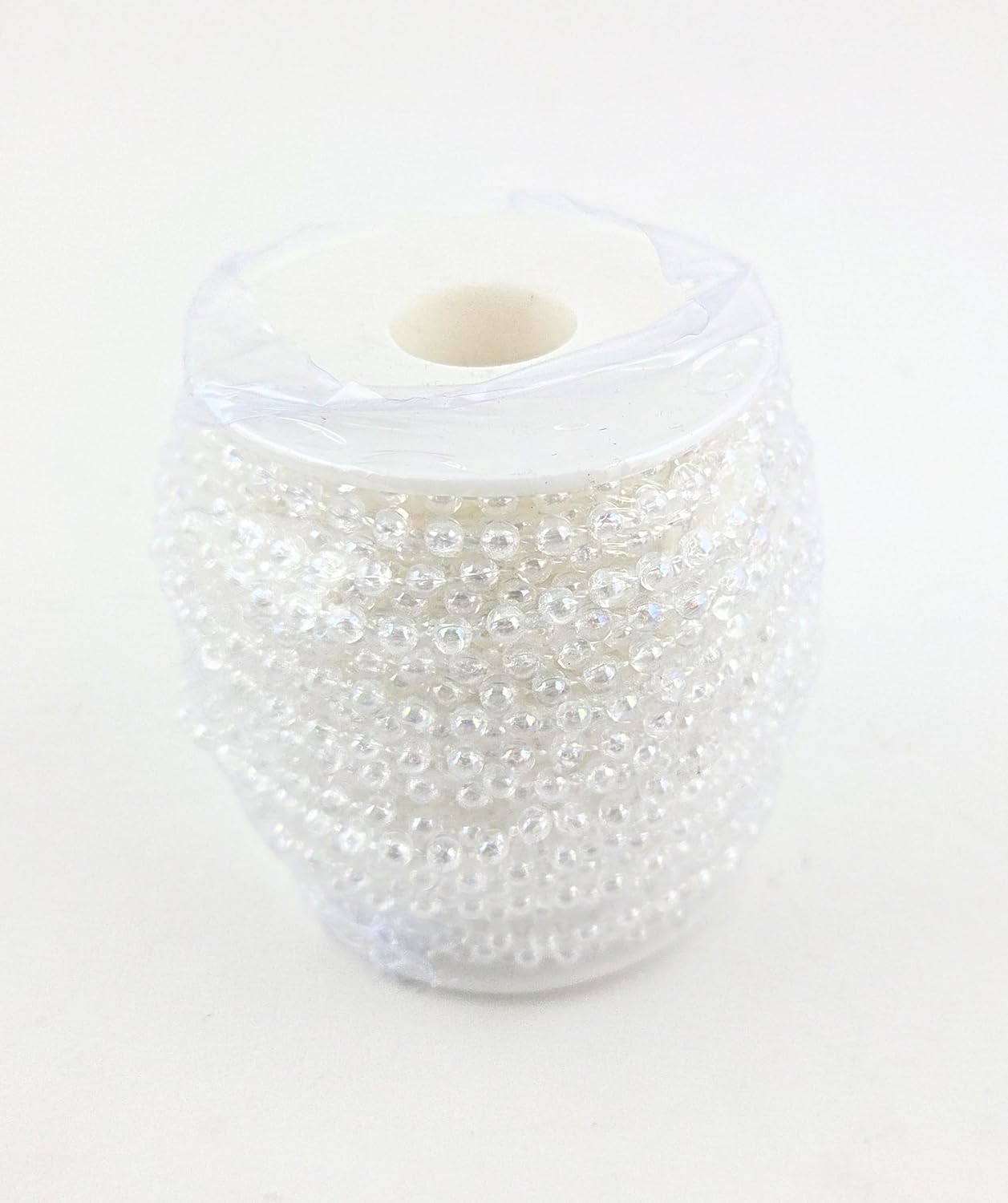 Party Favors Plus White Faux Pearl Plastic Bead String Roll 4mm X 24yd