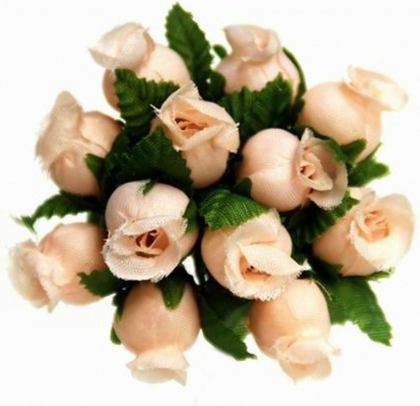 144 Miniature Poly Rose Silk Favor Flower Pick Wedding Shower - Peach