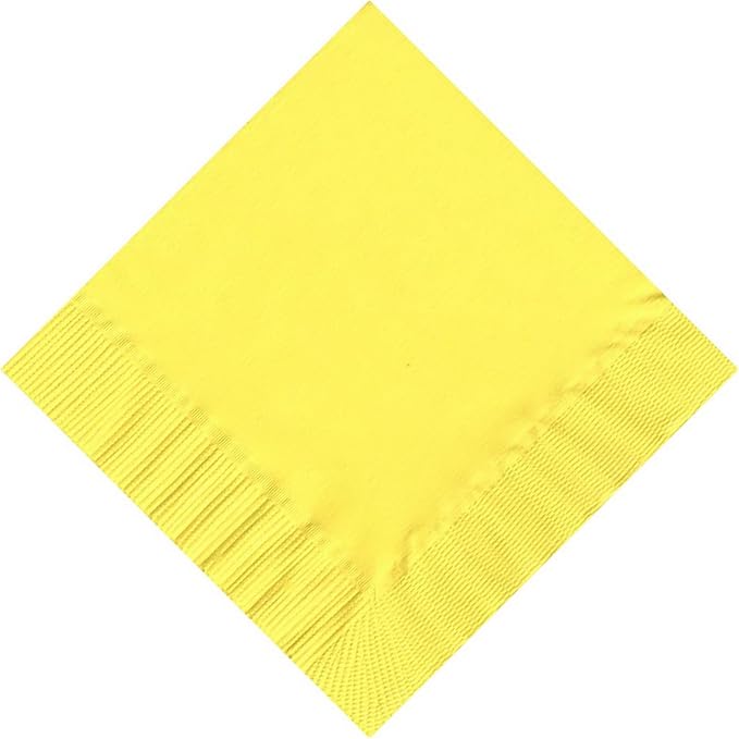 Party Favors Plus Yellow Beverage Cocktail Napkins 200 Count