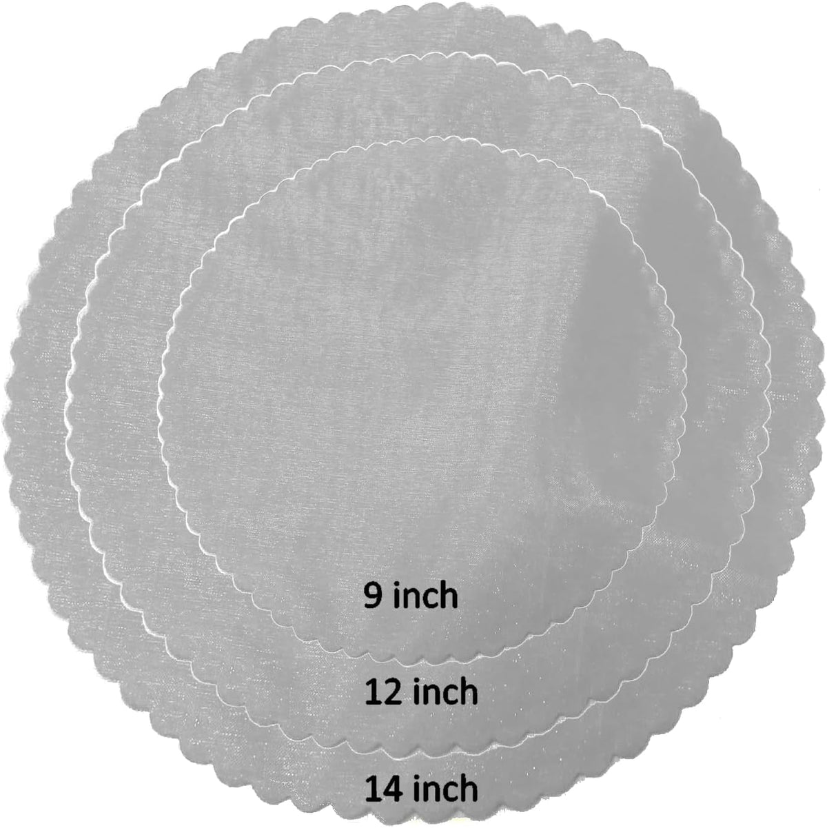 Organza Scalloped Circles, Lightweight Fabric for Crafts and Decorations