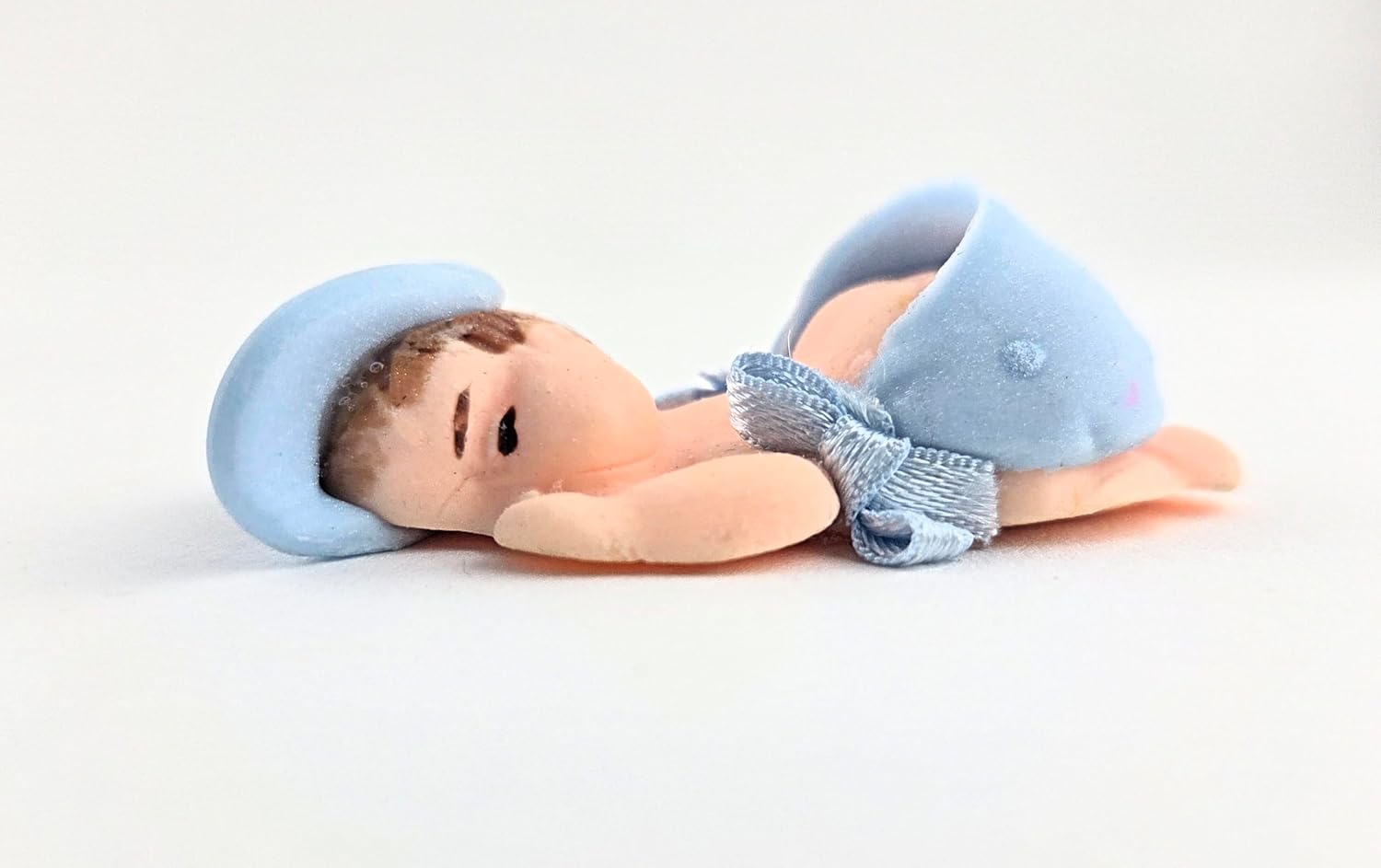 Party Favors Plus Cold Porcelain Sleeping Baby Figurines Blue 12 Count