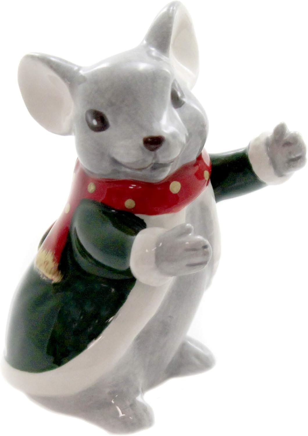 Cosmos Gifts Fine Ceramic Christmas Mouse Couple Hugging Salt & Pepper Shakers Set 3-3/8" H