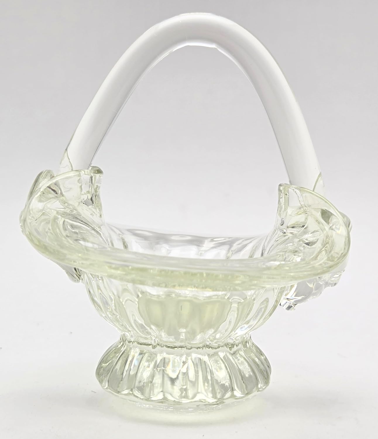 Party Favors Plus Clear Glass Basket Trinket Holder 4.5 Inch
