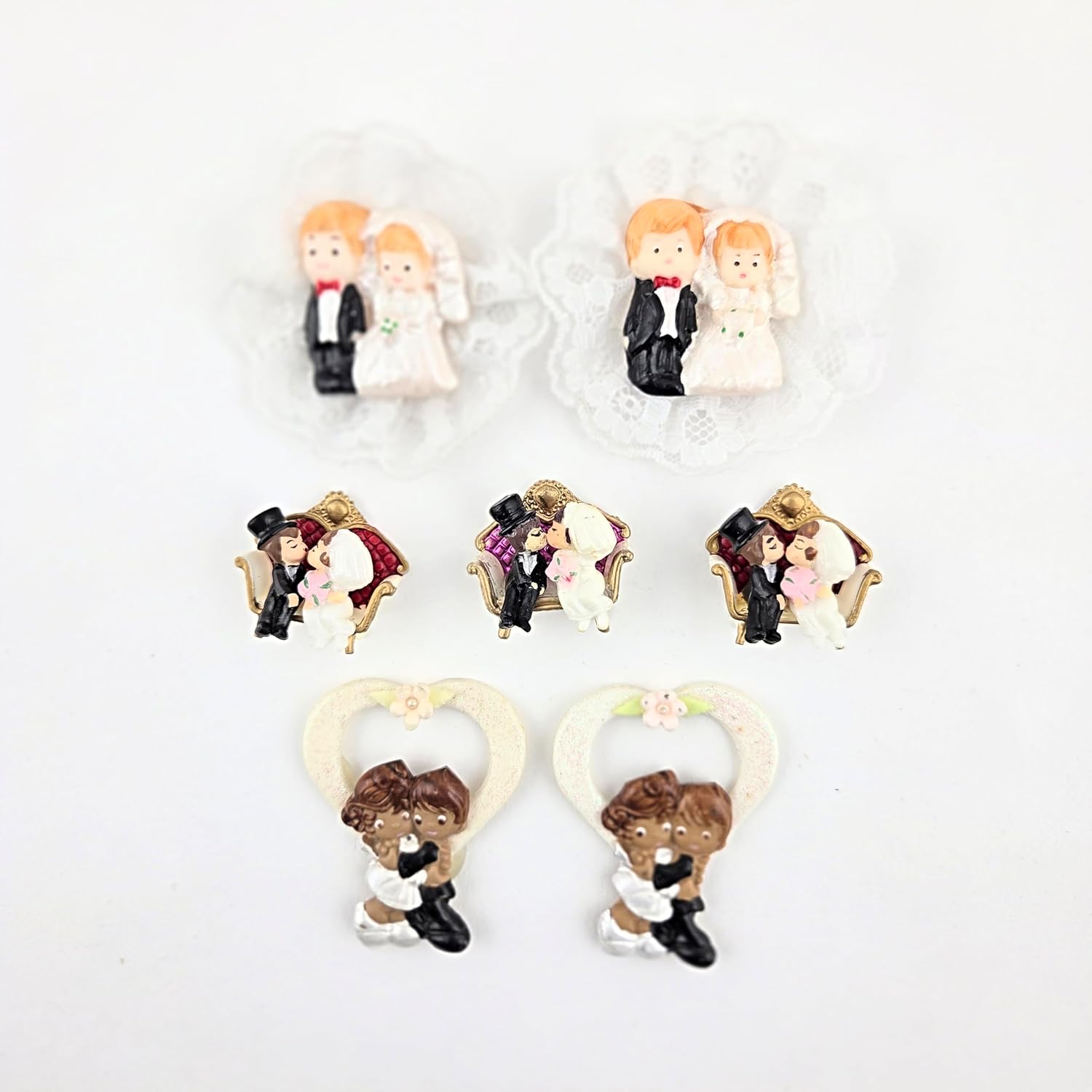 Party Favors Plus Cold Porcelain Wedding Couple Mix Capias Figurines Multicolor 7 Count