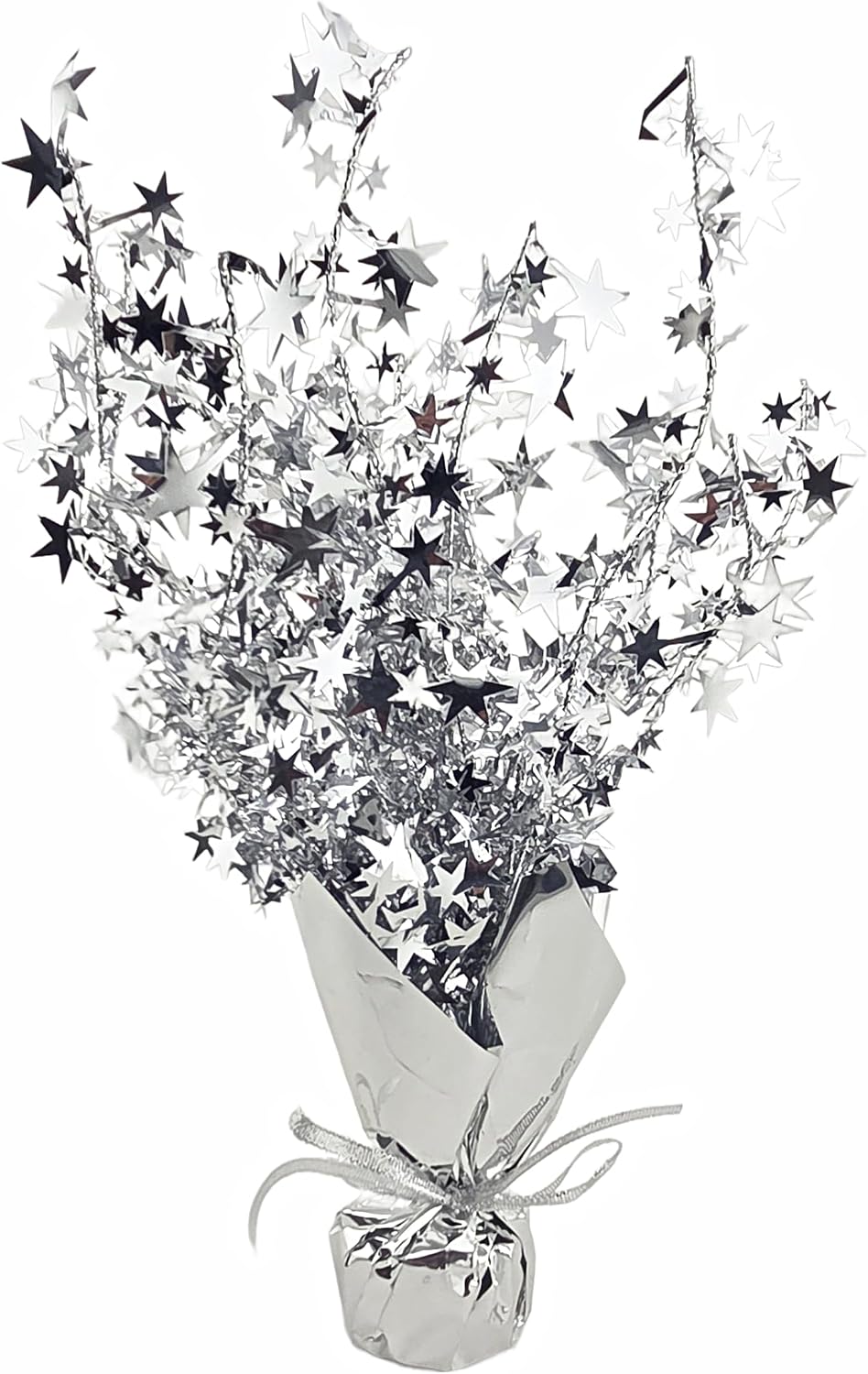 Silver Star Balloon Weight Centerpiece 15 in, 2 Pack