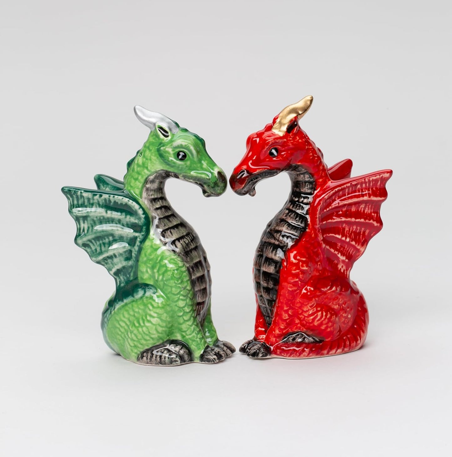 Cosmos Gifts Fine Ceramic Medieval Dragon Salt & Pepper Shakers Set 4" H
