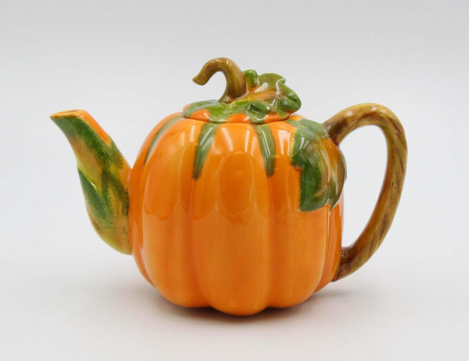 Cosmos Gifts Fine Ceramic Pumpkin Teapot 8" L Multicolor