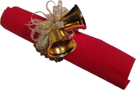 Party Favors Plus Gold Metal Clinking Bells Napkin Rings 8 Count