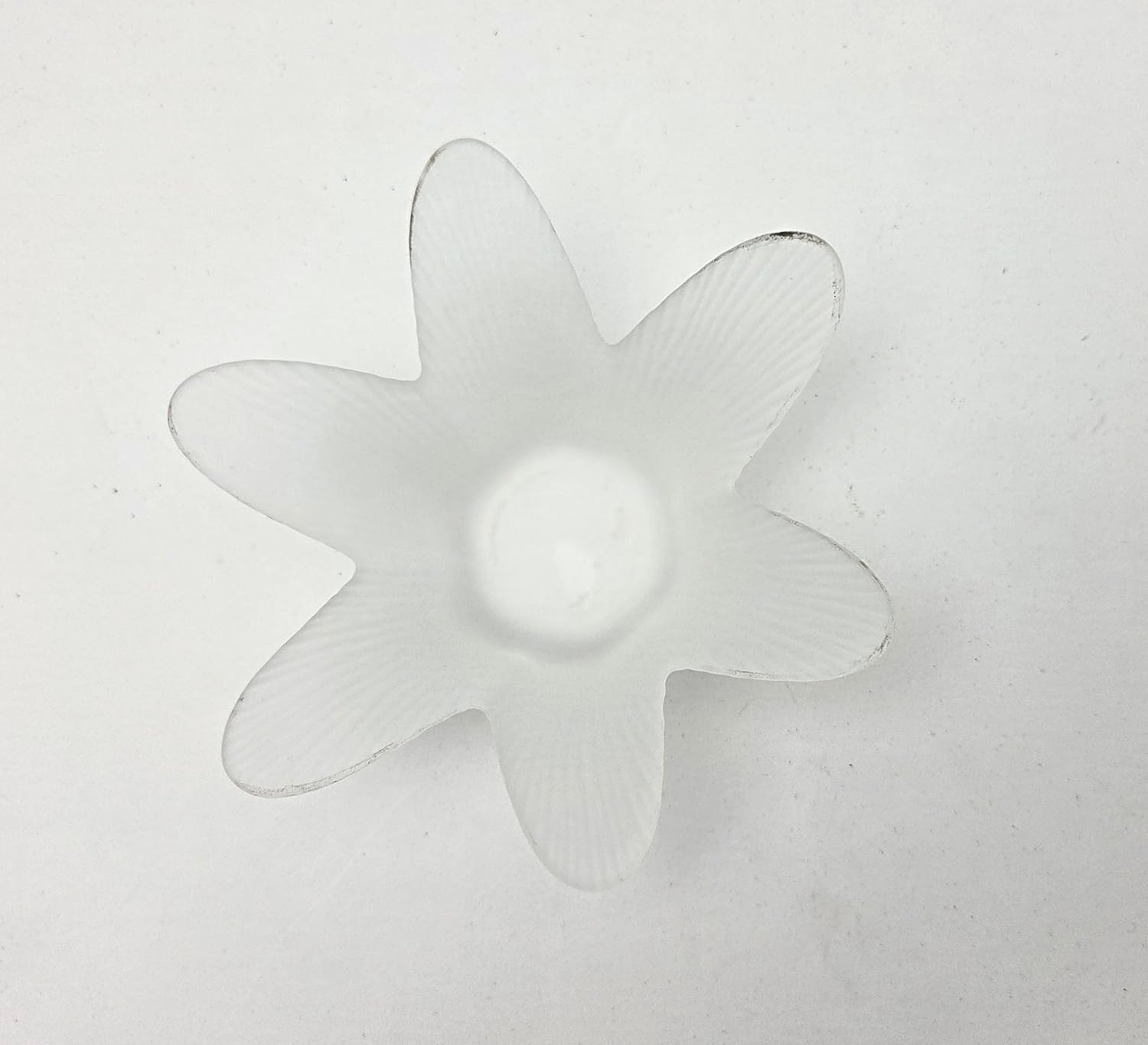 Party Favors Plus Frosted Glass Lotus Flower Tea Light Candle Holder White 5 Inch Set of 5