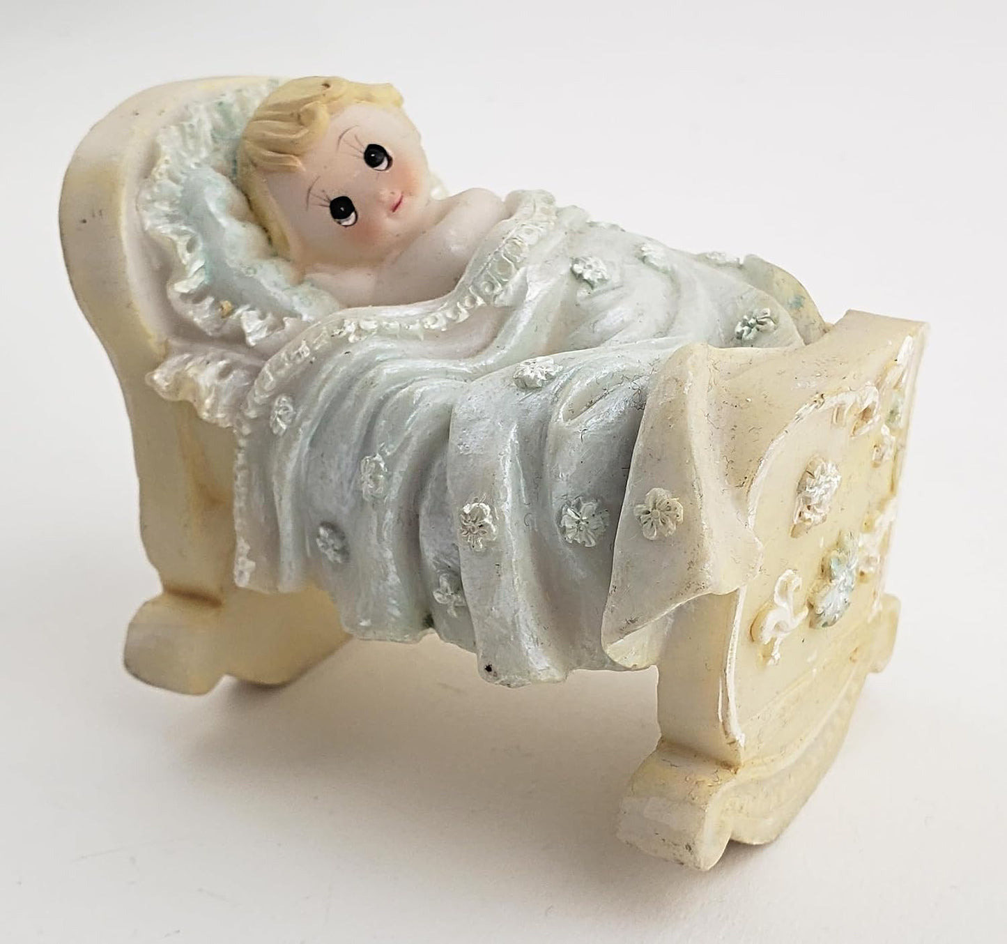 Party Favors Plus Blue White Polyresin Baby Figurine Set of 3