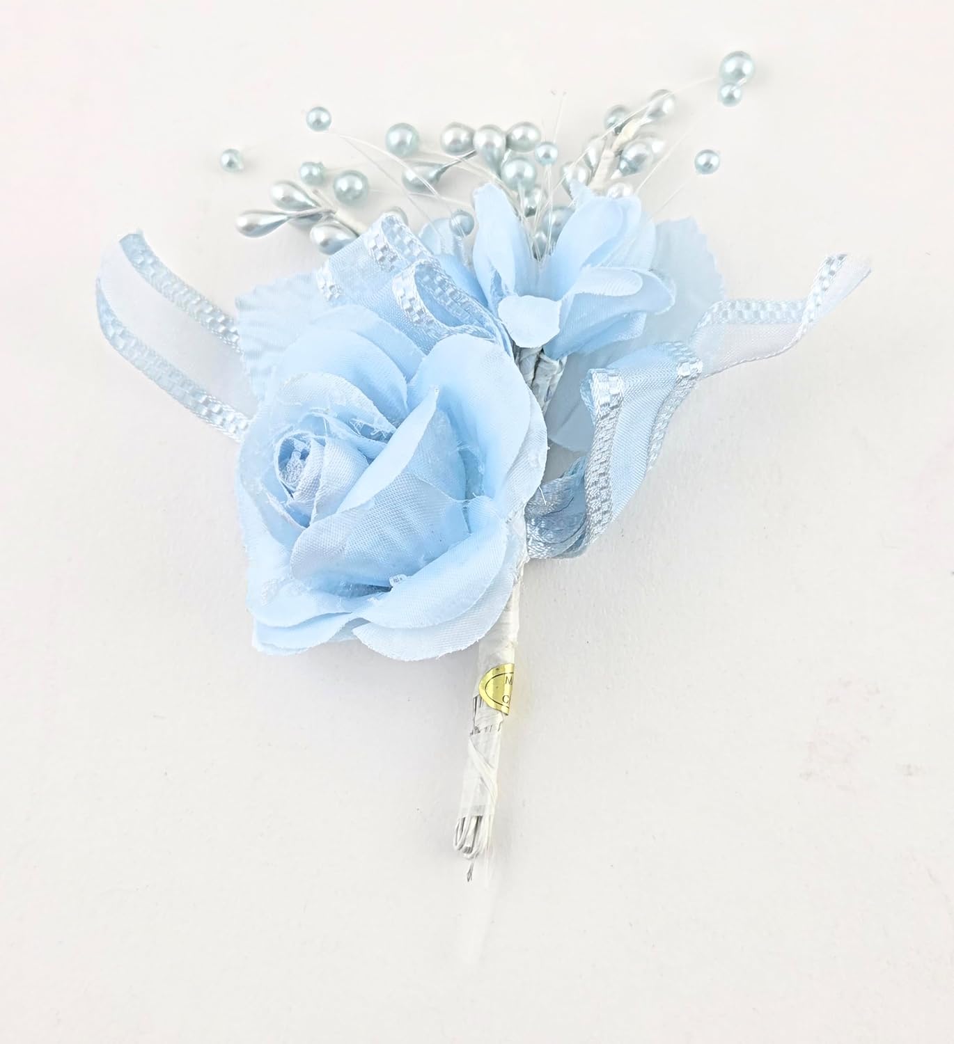 Party Favors Plus Silk Rose Corsage Light Blue 12 Count