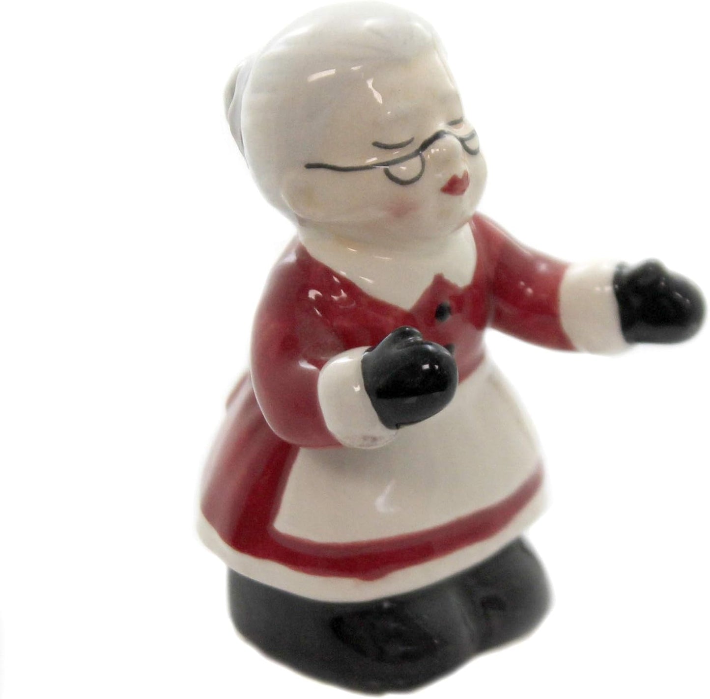 Cosmos Gifts Fine Ceramic Kissing Santa & Mrs. Claus Under Mistletoe Salt & Pepper Shakers Set 3-3/8" H
