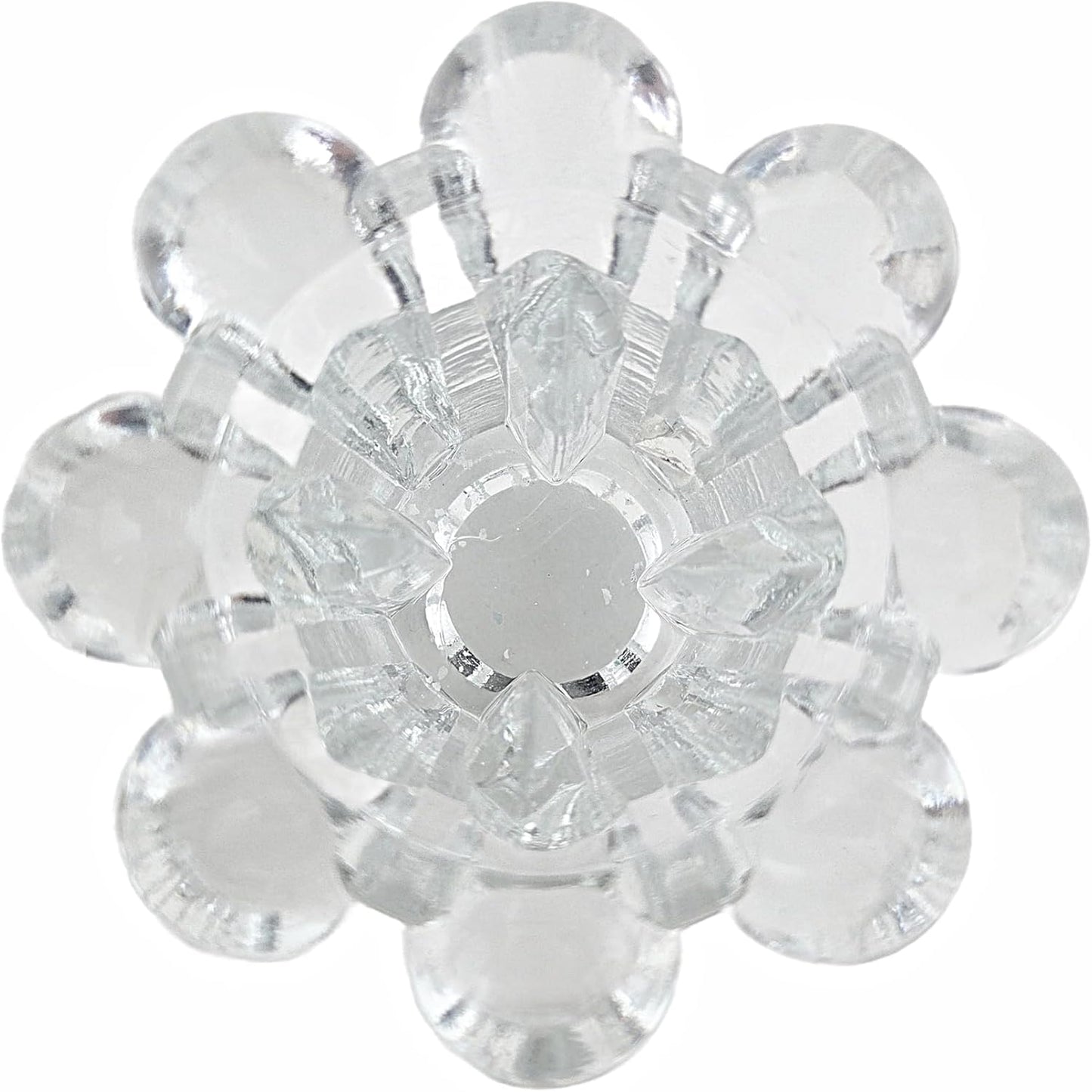 Party Favors Plus Glass and Metal Tea Light Candle Holder Clear Black 4.75 Inch Set of 2