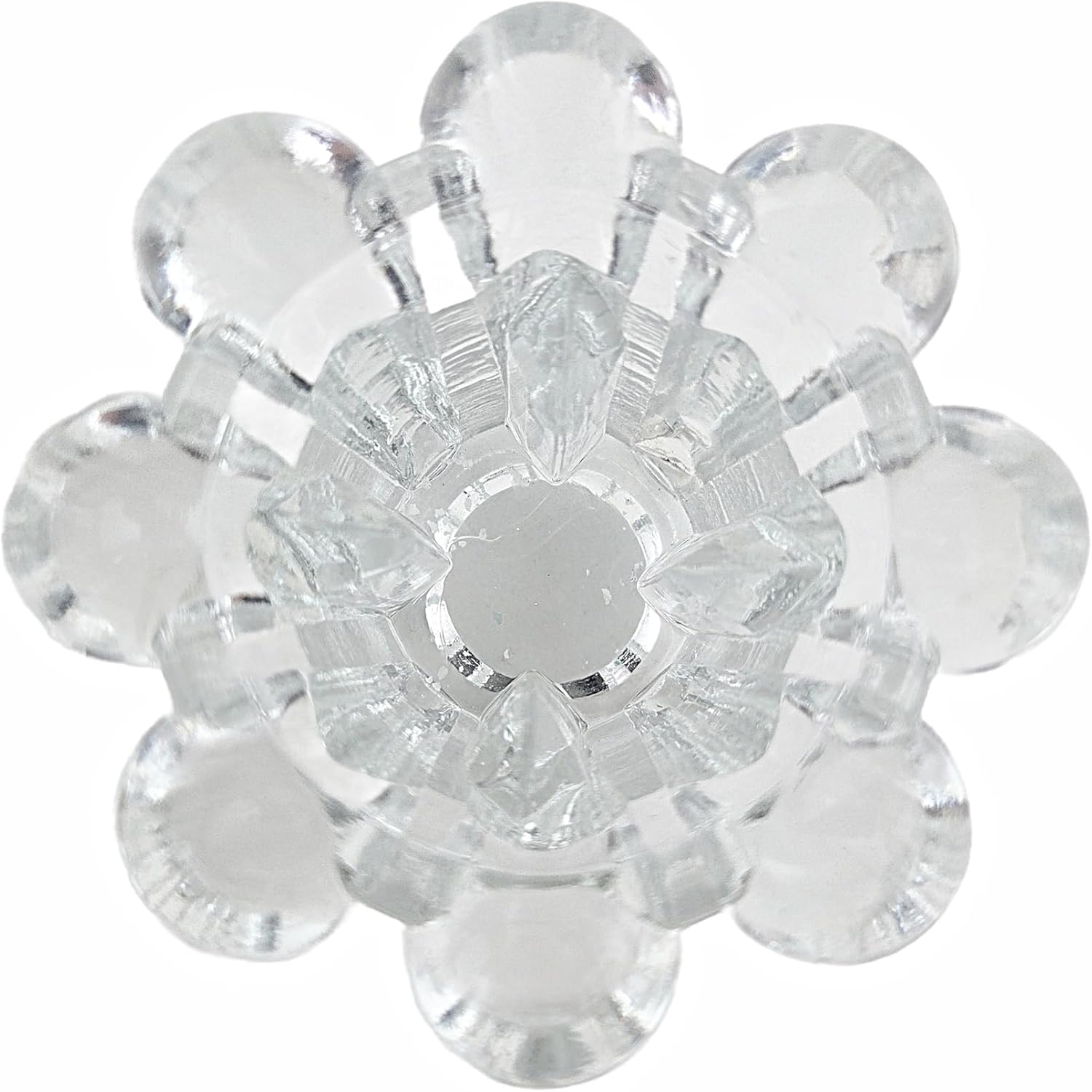 Party Favors Plus Glass and Metal Tea Light Candle Holder Clear Black 4.75 Inch Set of 2