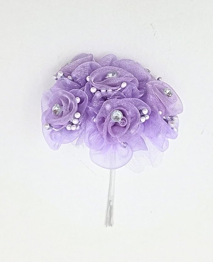 Lavender Organza Favor Flowers with Wire Stems, 180 Pieces