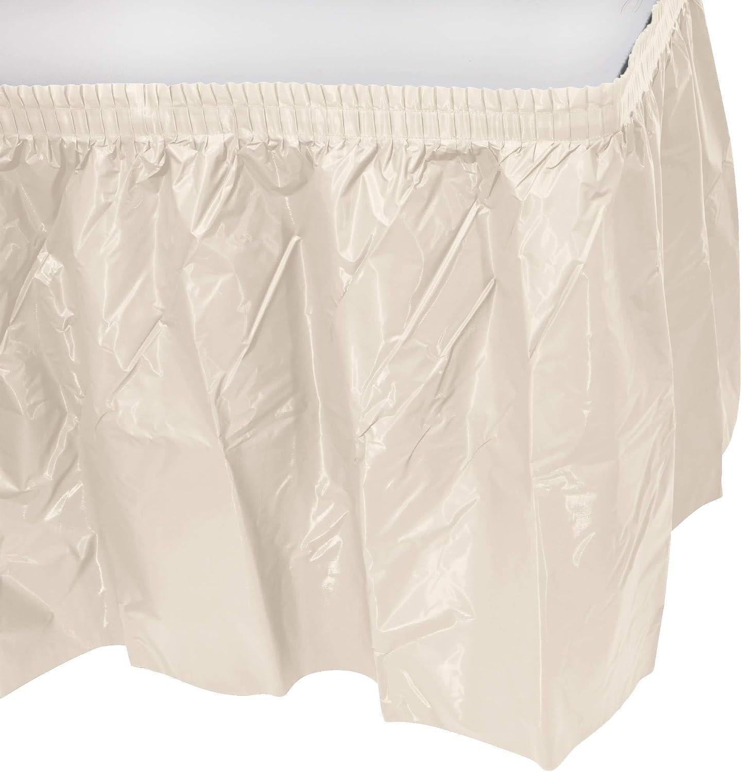 Party Favors Plus Ivory Plastic Table Skirt 29in x 13ft Stretches to 19ft 2 Count